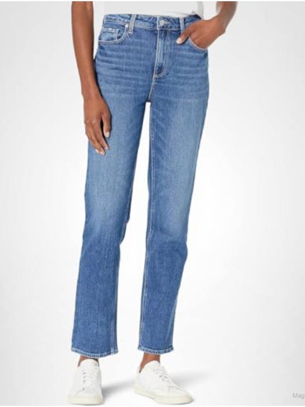 High Rise Straight Leg Cropped Jeans Stretchable 29 Inseam